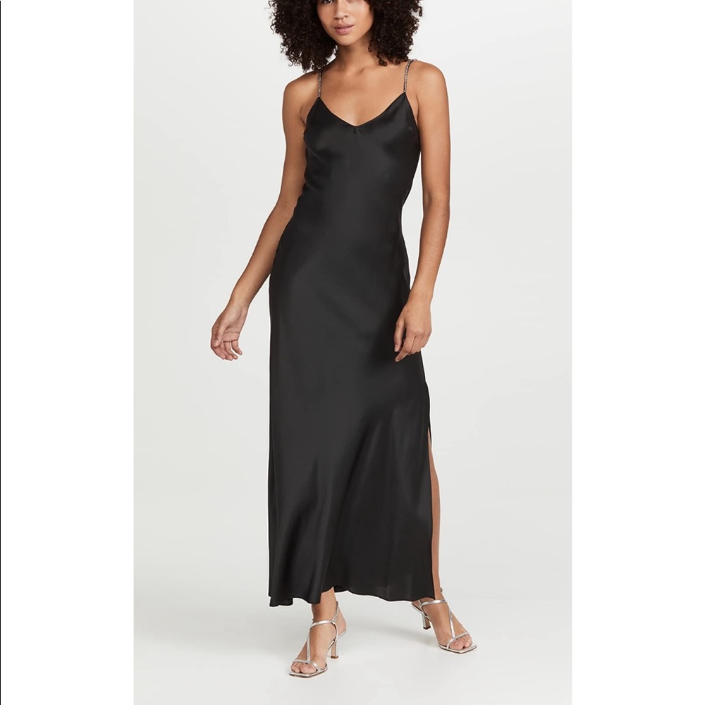 DANNIJO SILK CRYSTAL STRAP DRESS